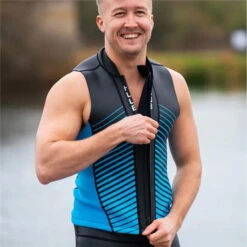 Huub Mens Aluna SUP & Swim Neoprene Top -Mystic || Rip Curl || GILL Shop 43407 202320Huub20Mens20Aluna20SUP2020Swim20Neoprene20Top20ALUNAVEST20 20Black2020Blue20Lifestyle203.700x700