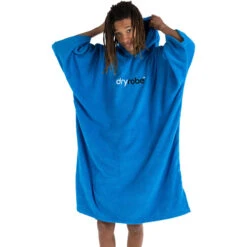Dryrobe Organic Cotton Hooded Towel Change Robe V3 -Mystic || Rip Curl || GILL Shop 44404 202320Dryrobe20Organic20Cotton20Hooded20Towel20Changing20Robe2020Poncho20DOCTV320 20Cobalt20Blue20front.700x700